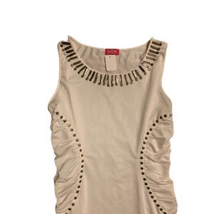 SHINE Sheer White Unique Bodycon Dress! NWT!!